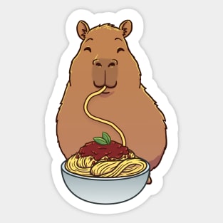 Capybara Spaghetti Bolognese Sticker